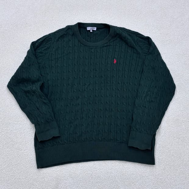 3XL US폴로 케이블 라운드 니트 0309E