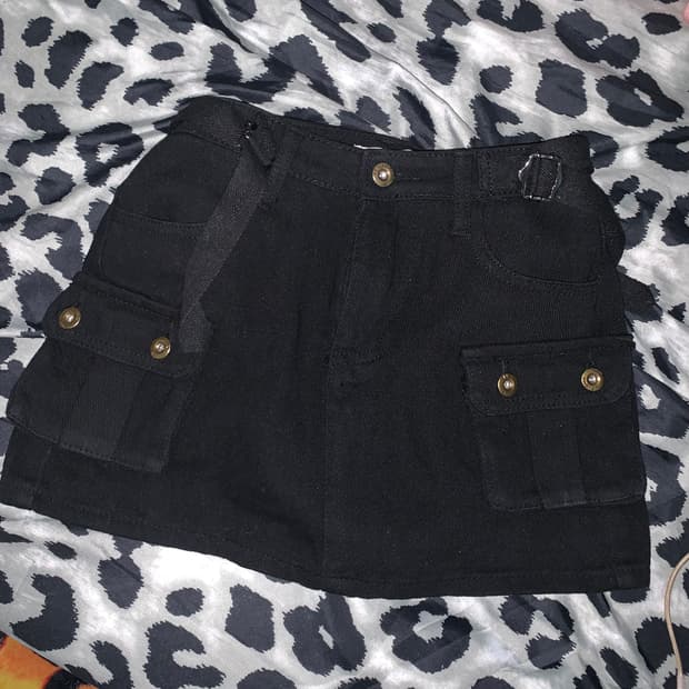 갸루 금장 카고 치마 y2k