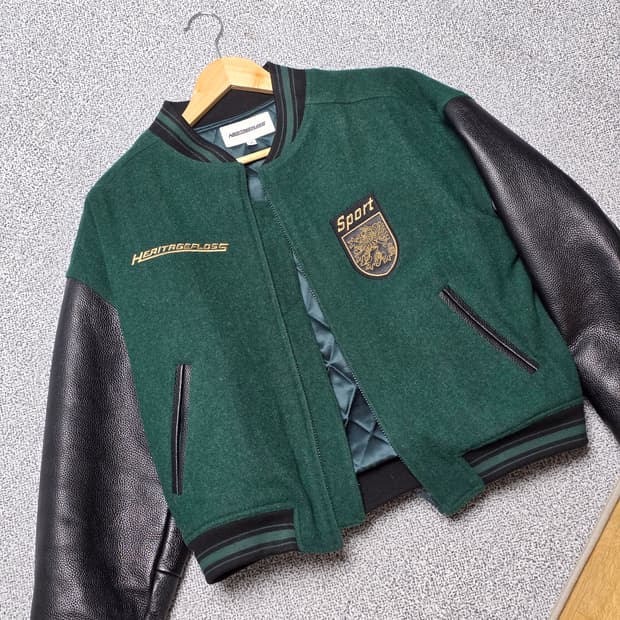 (S) 헤리티지플로스 22FW 바시티 자켓 그린