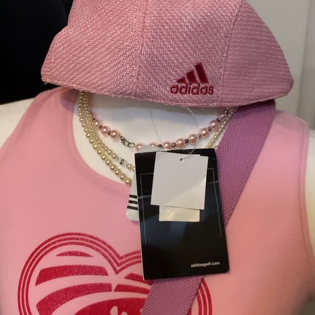 아디다스 빈티지 핑크 베레모 헌팅캡