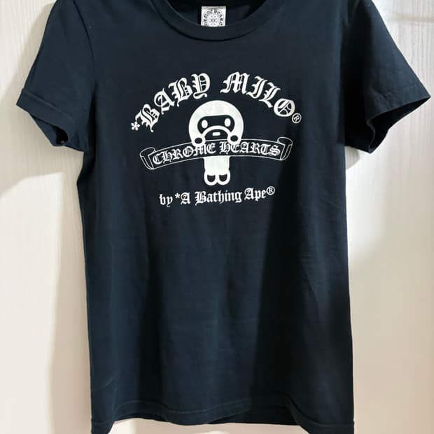 크롬하츠 x 베이프 베이비마일로 반팔티 블랙 s