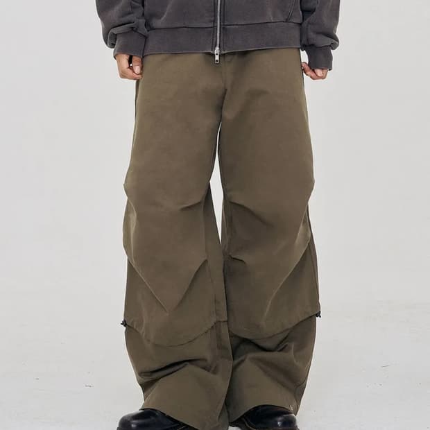무신사 비피투스오더 듀얼 턱 스트링 팬츠 바지 카키