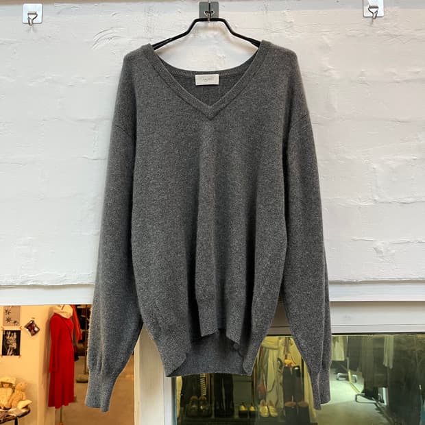 Minglart 캐시미어 V넥 니트 그레이 M