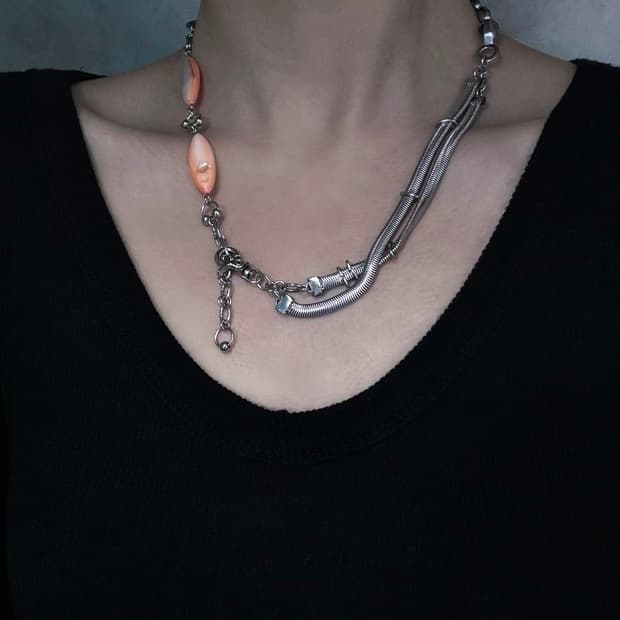 Orange Mix Chain Necklace
