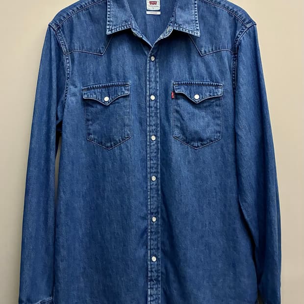 (L/105)리바이스 데님 투포켓 웨스턴셔츠 데님셔츠 levis