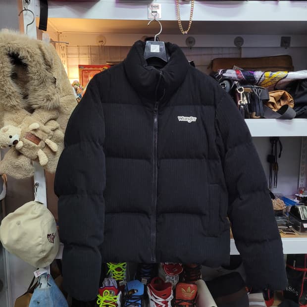 Wrangler 랭글러 코듀로이 오리털 패딩 블랙
