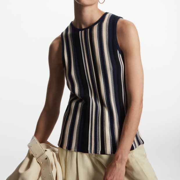 Cos 스트라이프 니티드 베스트 M