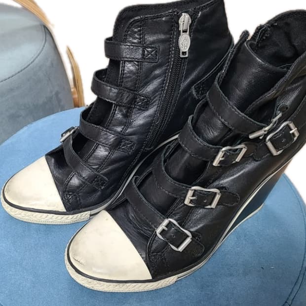 아쉬 델마 웨지힐 스니커즈 블랙 39