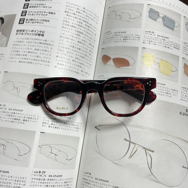 銘品晴夫作 메힌 하루오사쿠 일본 장인 제작 셀룰로이드 뿔테 안경