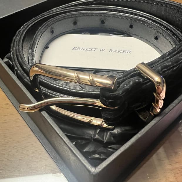 Ernest W. Baker skinny leather belt