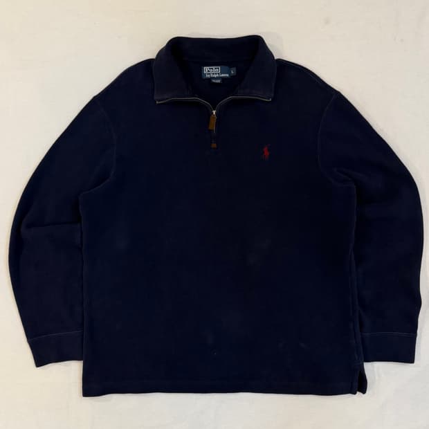 폴로 랄프로렌 반집업 니트 네이비