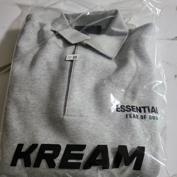 [L] 피오갓 에센셜 플리스 폴로 스웨트셔츠 라이트 헤더 그레이