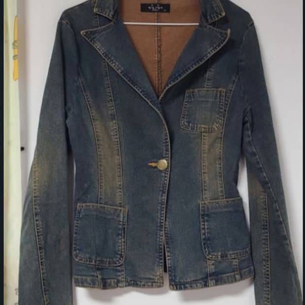 빈티지 데님 청자켓 L
