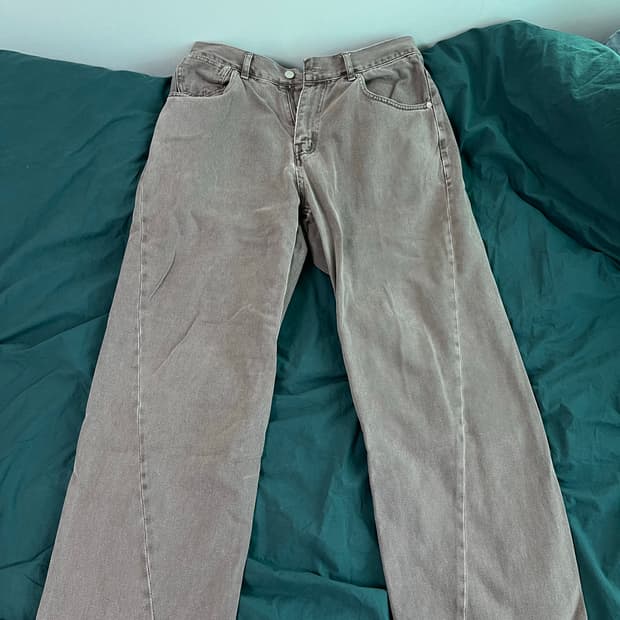 애프터 프레이 와이드 슬래시 데님 그레이프