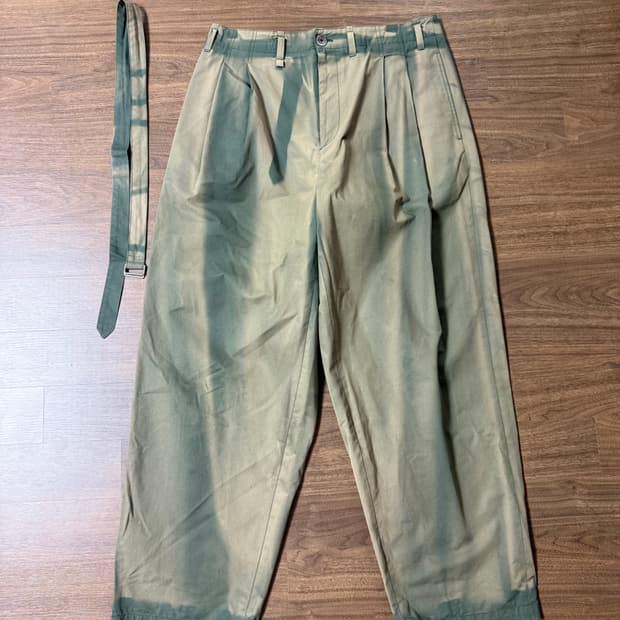 jiyong kim 썬블리치 벨티드 트라우저 L