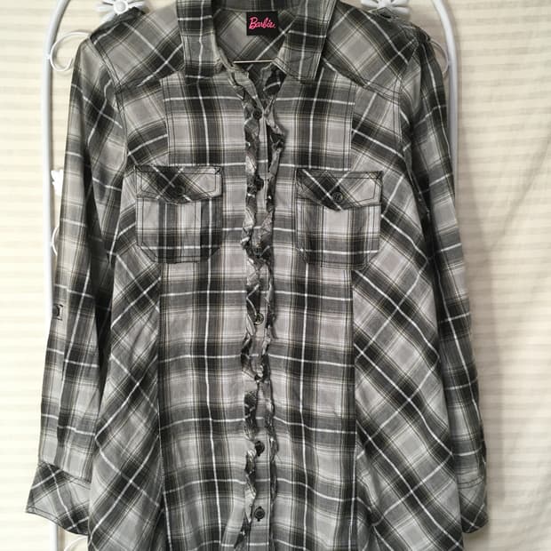 빈티지 레이스 체크 바비 셔츠 y2k 스트릿 갸루 펑키 일본빈티지715 