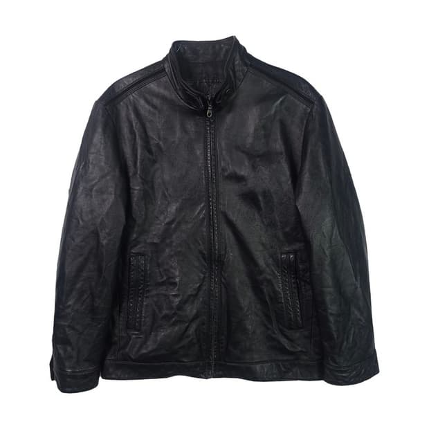 SAP 클래식 블랙 레더 자켓 M
