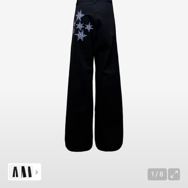 탄산마그네슘 스타 아플리케 팬츠 블랙 2사이즈