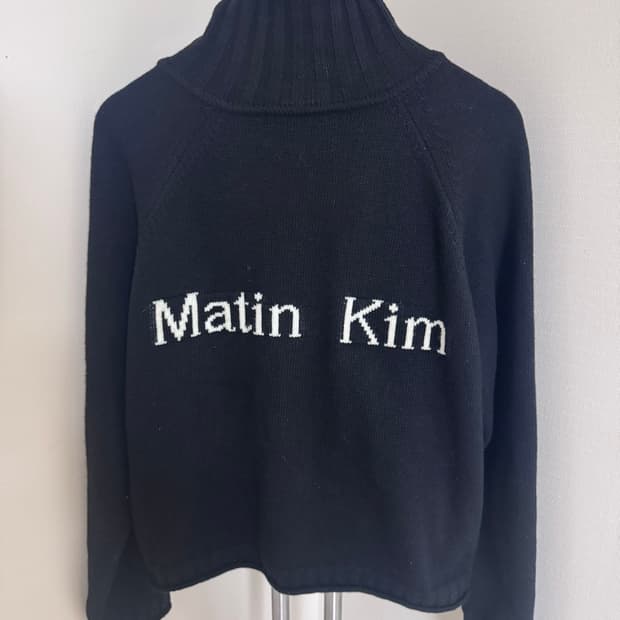 마뗑킴 블랙 집업 니트 M