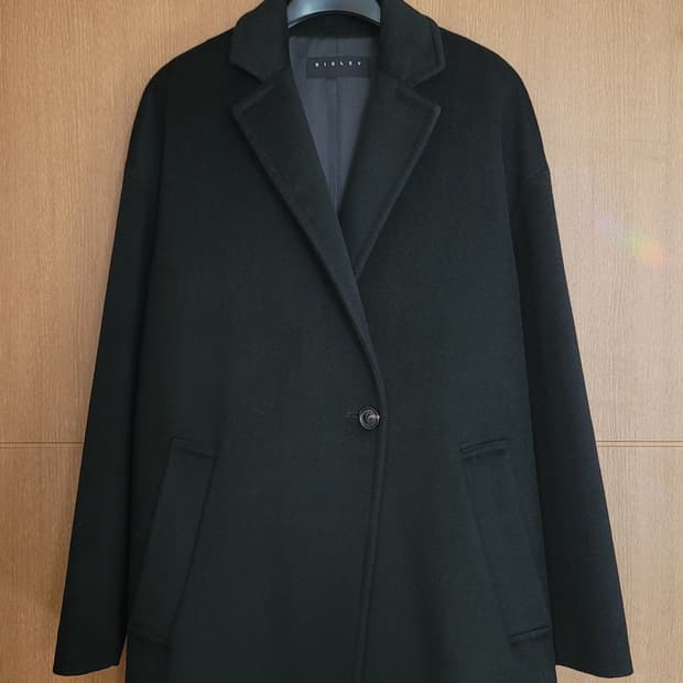 SISLEY | 블랙 모직 롱코트 55 | (모97캐시미어3)