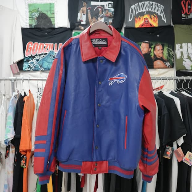 1992년 빈티지 Buffalo Bulls 가죽 재킷