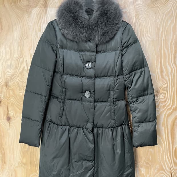 프라다 10a/q 폭스 퍼 나일론 다운 코트