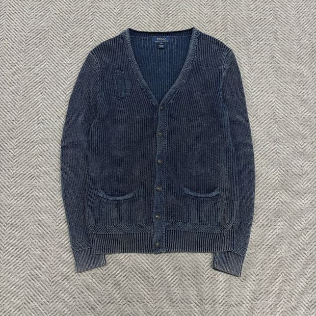 폴로랄프로렌 워시드 코튼 가디건 v3066