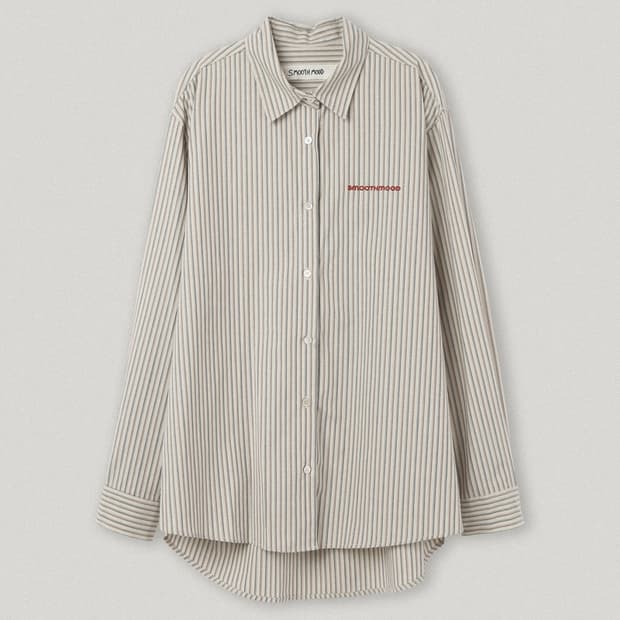 스무스무드 애버딘 로고 스트라이프 셔츠 베이지