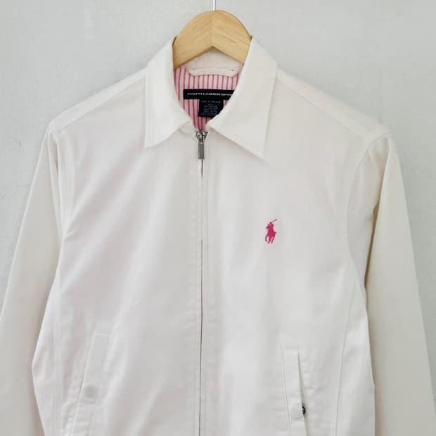 폴로 화이트 베이포트 스윙톱 자켓