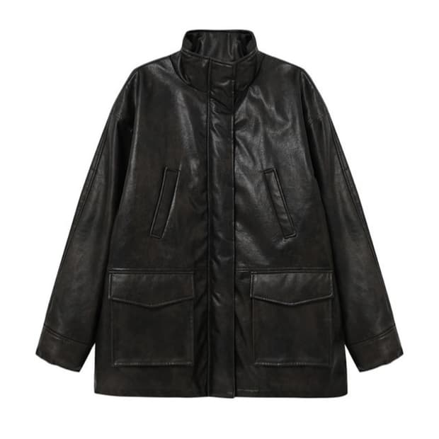에트몽 Faux Leather Fur Coat, B