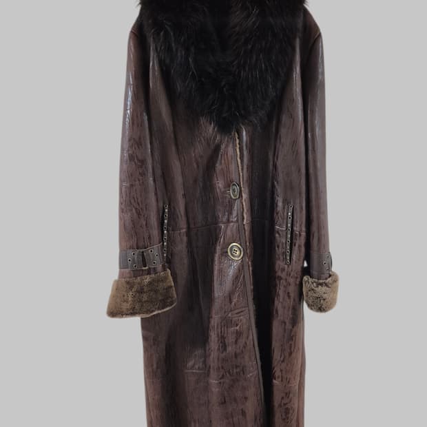 [3XL]Nupelda 여자 빈티지 롱 무스탕코트