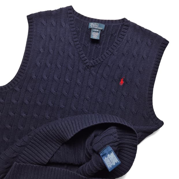 [L(14-16)] 폴로 랄프로렌 케이블 니트조끼