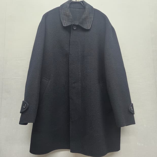 마에스트로 카라 체크 발마칸 코트 100(XL)