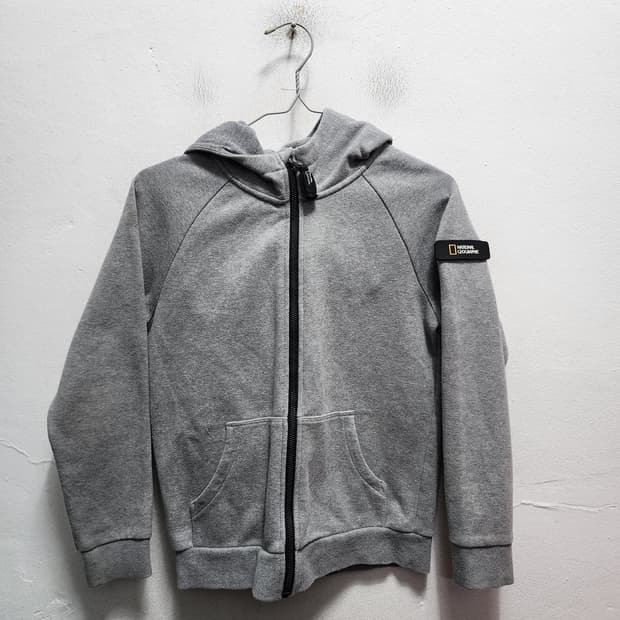 내셔널지오그래픽 회색 후드집업 140