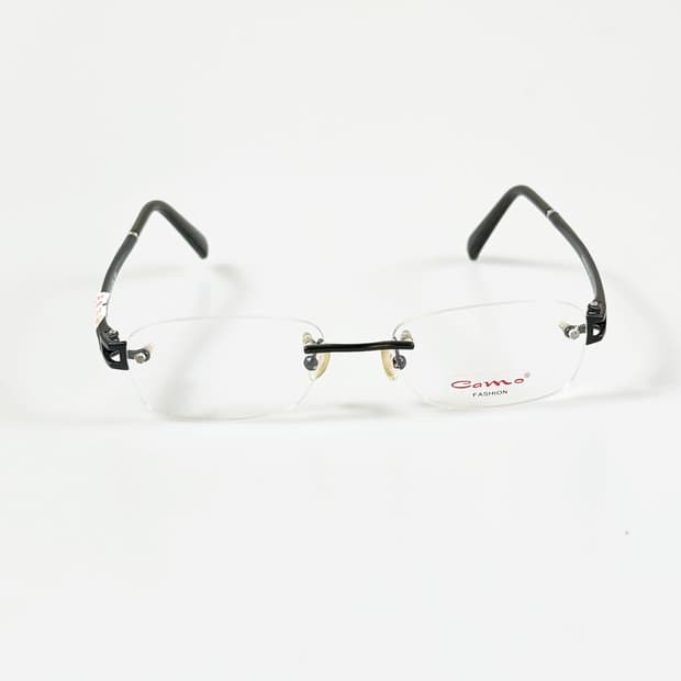 CAMO FASHION 블랙 무테 스퀘어 메탈 빈티지 안경