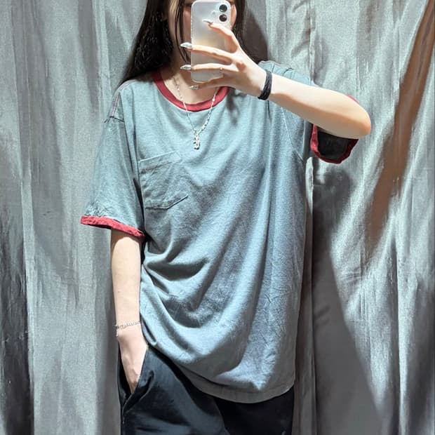 M GAP OG 포켓 그레이 레드 링거티