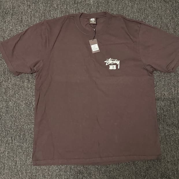 [L] 스투시 x 웨일즈 보너 오션 송 티셔츠 브라운