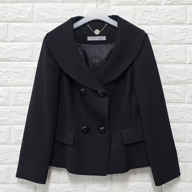 택포// 앤클라인 블랙 더블 하프 자켓 M