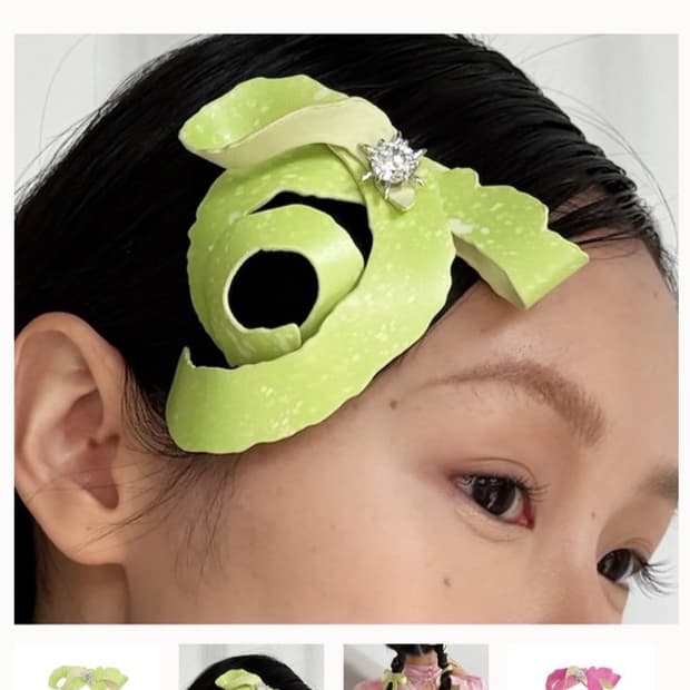 위민 yvmin apple peel hair pin 사과 헤어핀 슈슈통