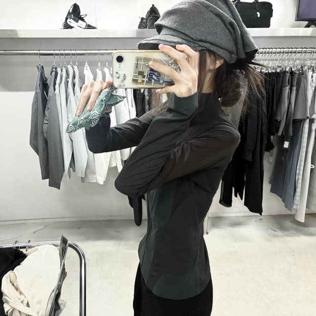 혜인서 hyeinseo Paneled Windbreaker Midnigh