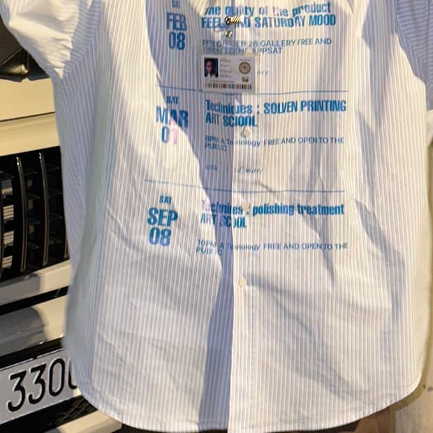 Stu 에스티유 코티드 프린팅 스트라이프 셔츠 