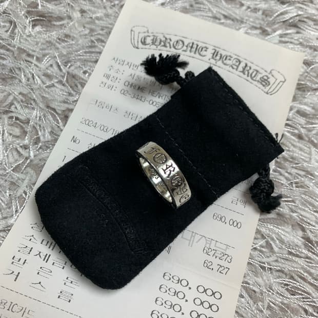 [US 7.5] 백화점판 정품 크롬하츠 포에버링 6mm