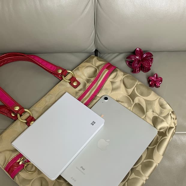 코치 핑크 포인트 갸루 빅숄더백