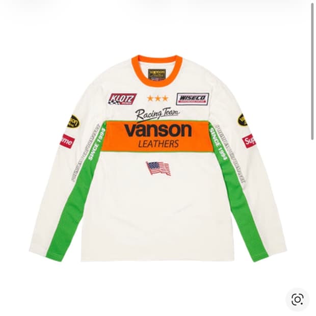 슈프림 벤슨 레더스 롱슬리브 탑 화이트