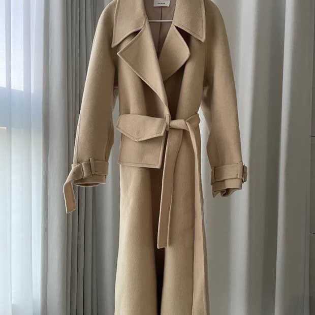 핏 예쁜 울 코트 허리 포켓 포인트