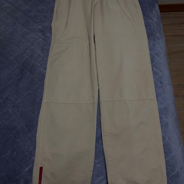 프라다 스포츠 더블니 코튼 팬츠