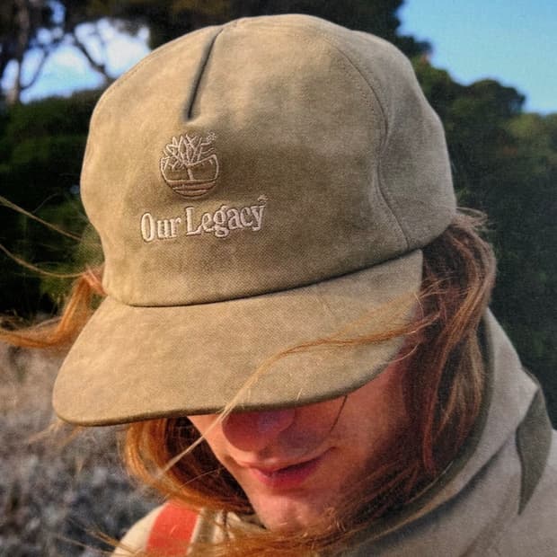 아워레가시 팀버랜드 고트스킨 양가죽 볼캡 모자 올리브 카키