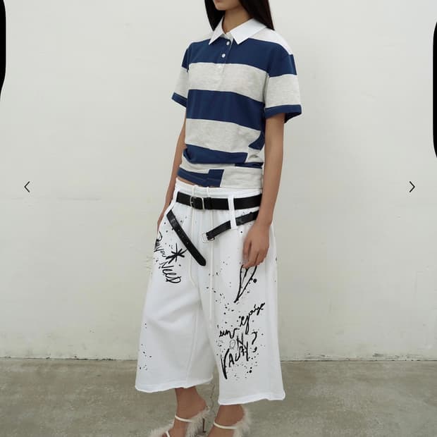 PRINTED BERMUDA SWEATPANTS (WHITE)