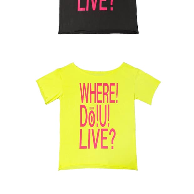 구해요) [WHERE! DO! U! LIVE?] 티셔츠 옐로우