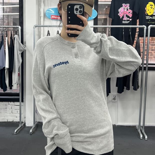 히스테릭 글래머 와플 헨리넥 롱슬리브
